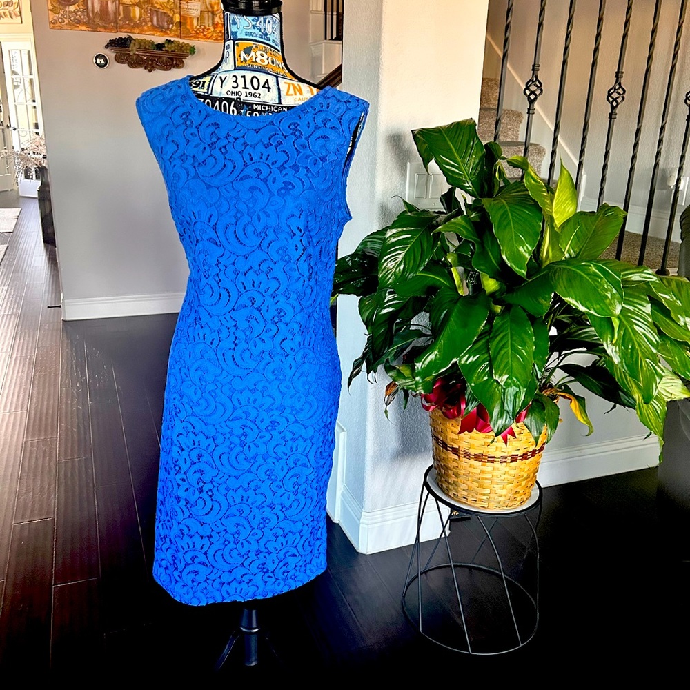 Blue lace dress